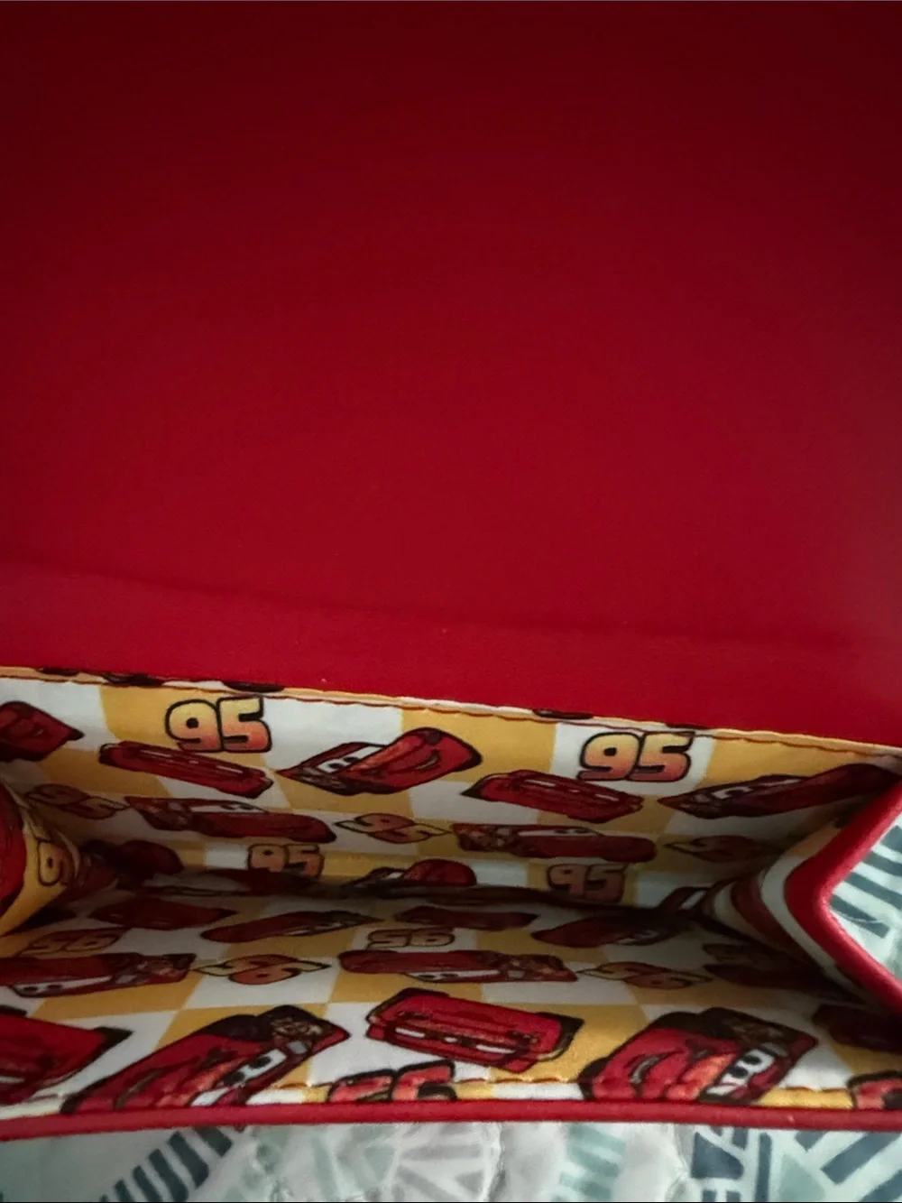 SET Loungefly Disney Pixar Cars Lightning McQueen Light-Up Backpack & Wallet NWT